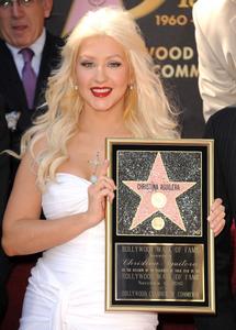 Christina Aguilera Walk of Fame Ceremony sexy tight dress
