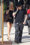 Sophie Monk with boyfriend and brother on Robertson Blvd