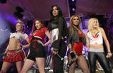 Nicole Scherzinger and the Pussycat Dolls in reveling outfit showing their bodies perform on Operation MySpace live concert in Camp Buehring in Kuwait