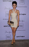 Rachel Bilson shows legs in short body hugging white dress at The Whitney Contemporaries' Art Party and Auction